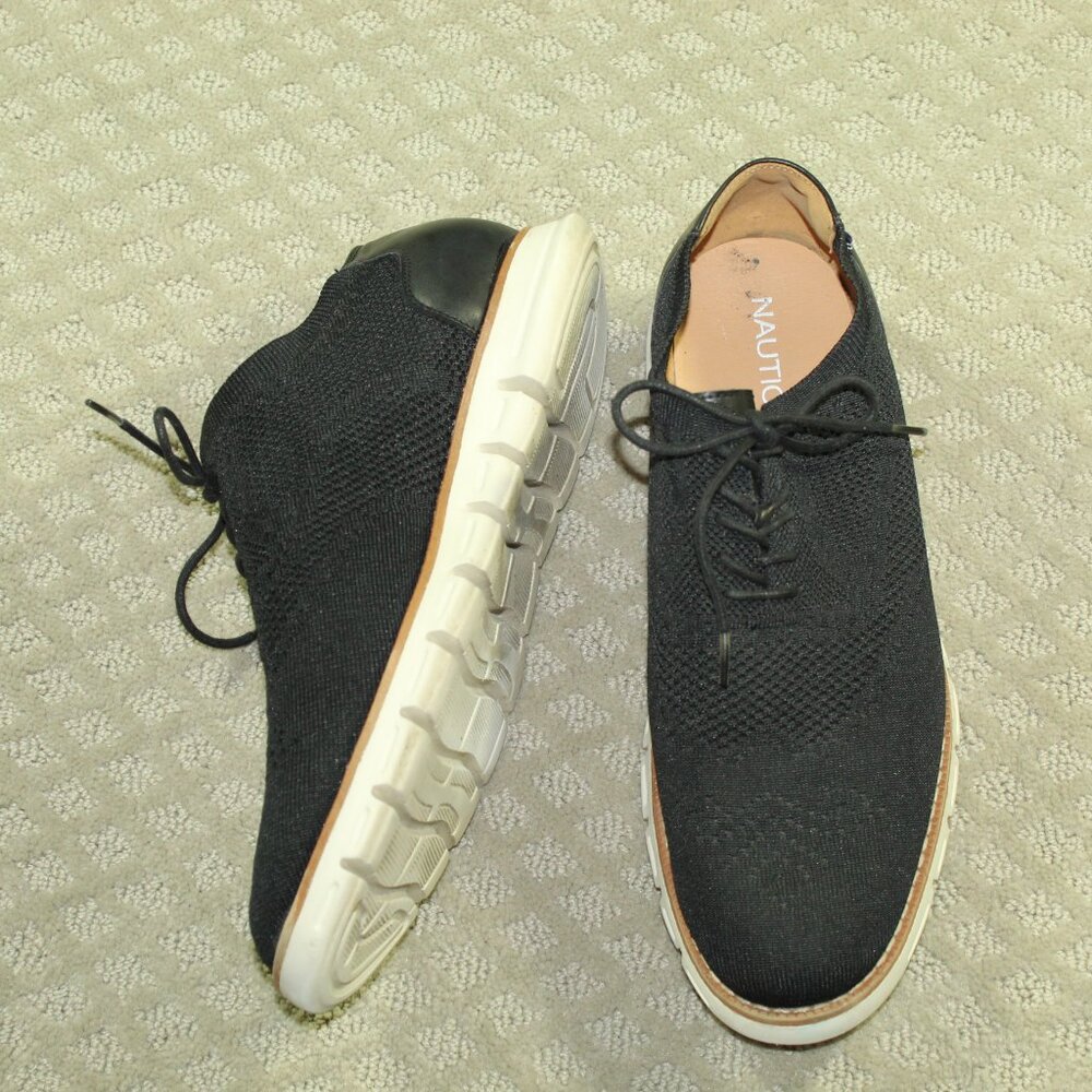 Nautica Wrenwood Men's Size 12 Black Knit Oxford Shoe Fashion Sneaker